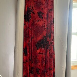 Red and black Chico’s maxiskirt